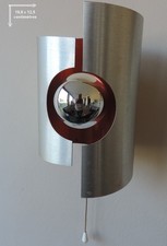 ✅ Antique Vintage 70s Space Age Brushed Steel Lamp 1970s Sconce