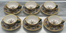 6 TASSES A THE FAIENCE ITALIENNE DE DERUTA MARI STYLE RENAISSANCE