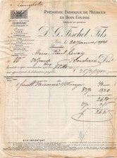 1914 FIRST WOODEN FURNITURE FACTORY CURVE D G FISCHEL FILS IN PARIS -