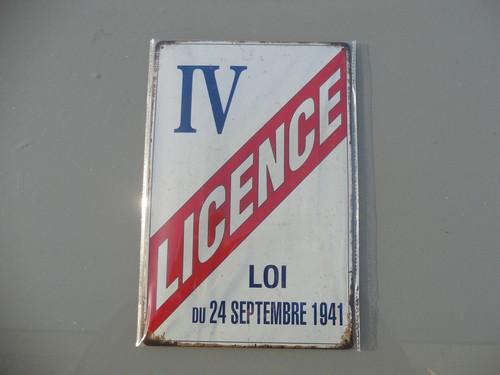 Plaque metal licence bar - ,
