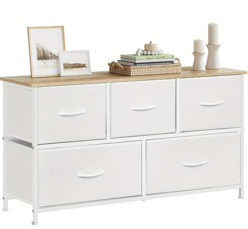 Commode tiroirs tissu bois - commode,