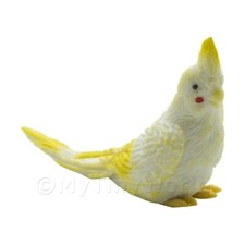 Miniature Dollhouse Large Yellow and White Calopsitte