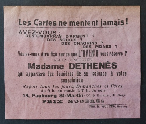 Carte visite madame thenes - visite,