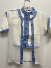 Boy's Moroccan 3pc Jabador Kids Thobe Set Jubbah Bisht Djellaba Sky Blue Size 1