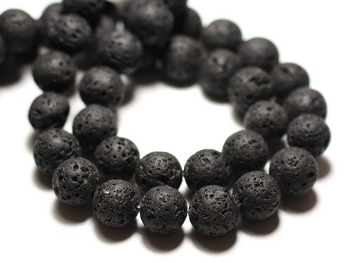 4pc perles pierre lave - de,