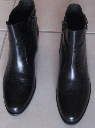 Bottines cuir noir neuves - en,