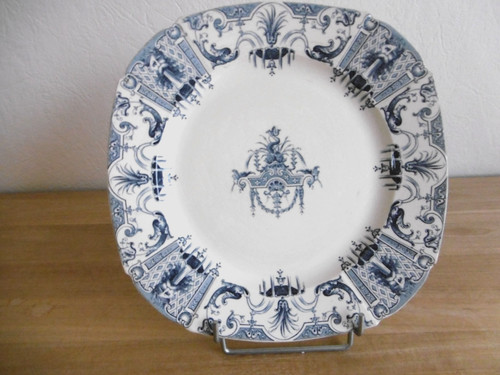 Plat faience gien decor - faience,