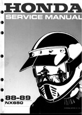 88-89" Honda Dominator NX650 Service Manual