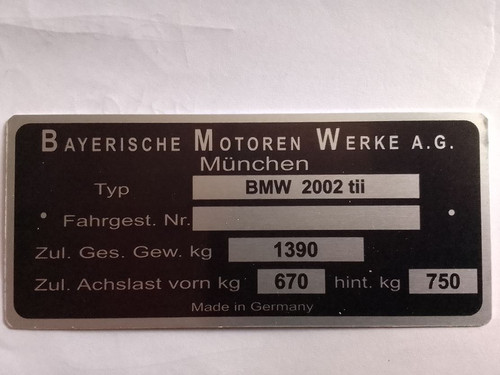 Plaque signalétique bmw - plaque,