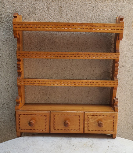 Etagère bois sculpté à - bois,