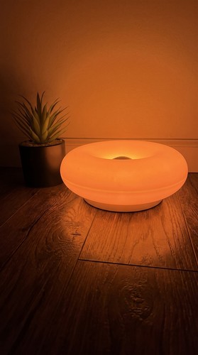 Lampe table ronde blanche - table,