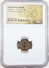 Rare NGC Pentanummia of Justinian I – Byzantine Empire (HG) – Historical Coin
