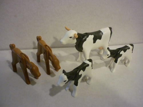Lot playmobil vache tachetee - lot,