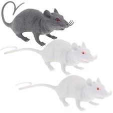  3PCS Jouet de souris réalistes Jouet Spooky Rat Jouet Halloween Bougne Jouet