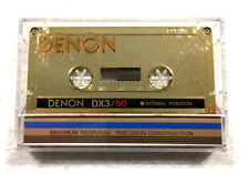Denon DX3 50  audio cassette blank tape used Made in Japan Type I Gold color