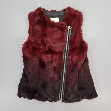 Sandro Paris Womens Rabbit Fur Gilet Red Size 1 Sleeveless Jacket Small