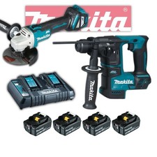 Meuleuse d'angle sans fil Makita DGA511 + marteau perforateur DHR171 + 4 batt...