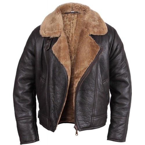 Veste aviateur marron - cuir, de