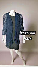 Benetton Taille 34/36 NEUF Superbe gilet / veste cardigan bleu marine