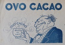 Traite facture 1931 OVO CACAO Détry PARIS chocolat Art Deco illustrée 157