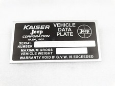 Plaque De Données Pour KAISER JEEP VER 2 #V258-7