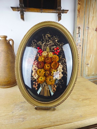 Cadre fleurs séchées verre