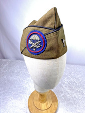 WWII US ARMY AIRBORNE CHAPLAIN GARRISON CAP – BULLION PATCH & CROSS (SIZE 7¼)