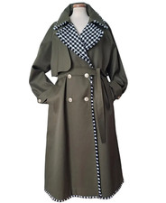 MARINA RINALDI by MAX MARA, Cotton Trench Coat, Size 31 MR, 22W US, 52 DE, 60 IT