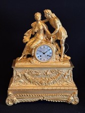Clock 1830 French Louis Philippe Mantel Ormolu Bronze Antique 19th Century