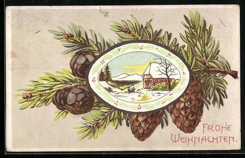 Carte postale gaufrée branche