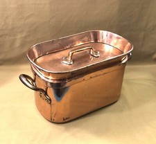 old tinned copper daubière 4.8 kgs fireplace kitchen decoration pot pan