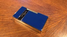 S.T. Dupont Big D Flat Jet Cigar Lighter (Shimmering Blue Lacquer)