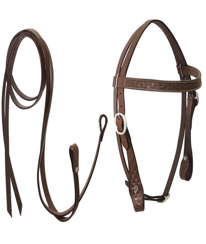 Bridon cuir occidental avec - cuir,