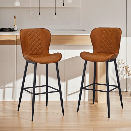 Set leather bar stool - leather,