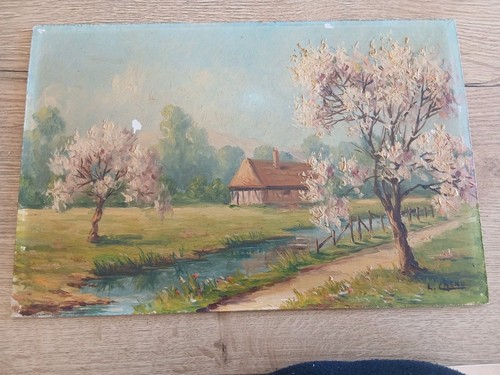 Tableau art naif scene - art,