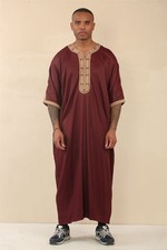Hommes Bordeaux Marocain Thobe