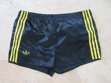 Short ADIDAS vintage nylon noir satin brillant VENTEX made in France 80's 85 M