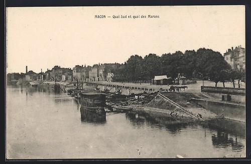 Cpa mâcon quai sud - cpa, mâcon,