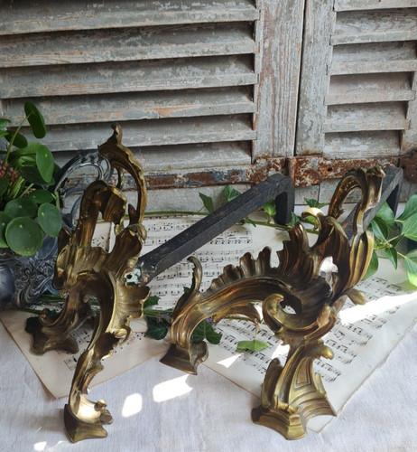 Ancienne paire chenets en - chenets,