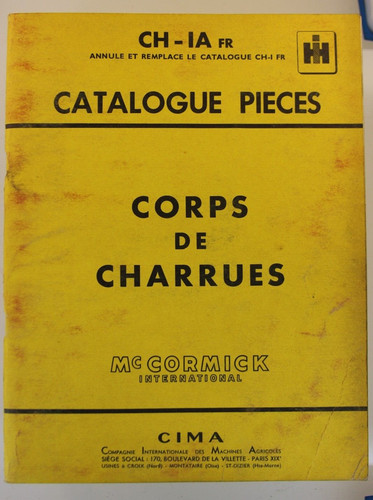 Catalogue pièces corps de - pièces, ih