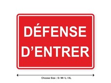 Sticker panel DEFENSE ENTER prohibited 10cm (S) - 28cm (XL) sticker