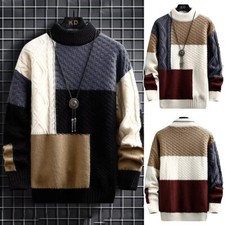 Pulls Tricotés Pull Chaud À Manches Longues Hiver Sweat-Shirt À Col Rond # ◁ /