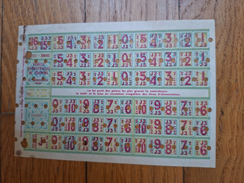 Rationnement feuille - -,
