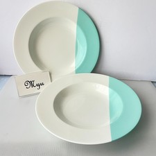 Bol à soupe Tiffany & Co. Color Block Rim 2 pièces assiette à pâtes 24...