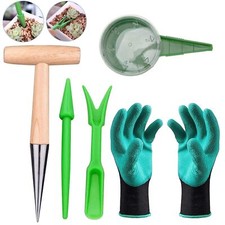 Plantoir à Bulbes Ensemble de 5 Bâtonnets à Piquer avec Bois à piquer Semoir ...