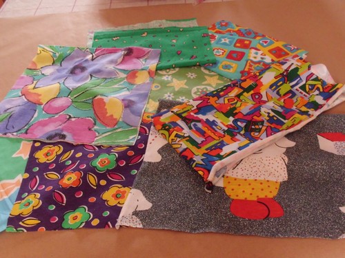Lot petits coupons tissu - de,