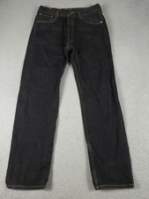 Levis 501 Jeans Mens Size 36x34 Black Button Fly Straight Leg Denim Pants