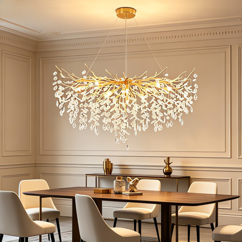 Pendant light 120cm gold - light, gold,large