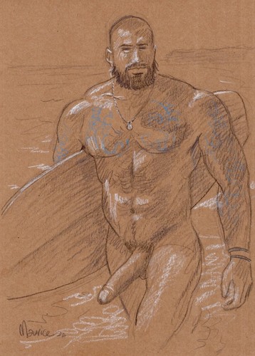 Nude dessin original homme - original,
