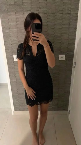 Robe sandro dentelle noire - robe,